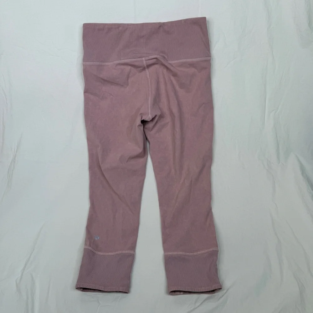 Lululemon Wunder Under Crop 23 Ribbed Washed Antoinette Size 8